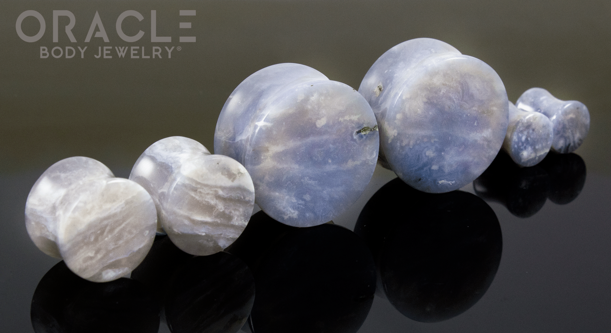 Pacific Plume Agate Double Flare Plugs