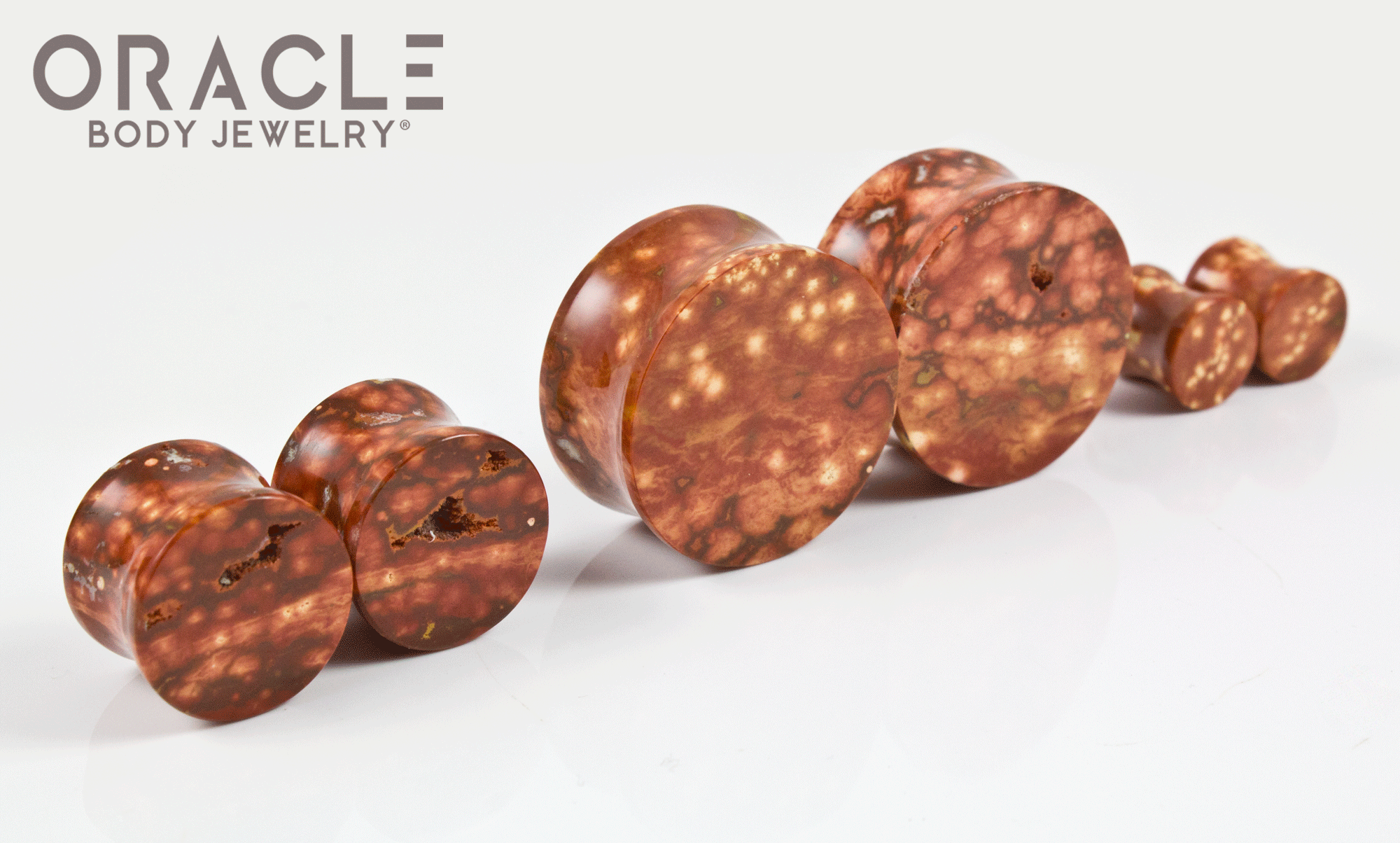 Red Ocean Jasper Double Flare Plugs