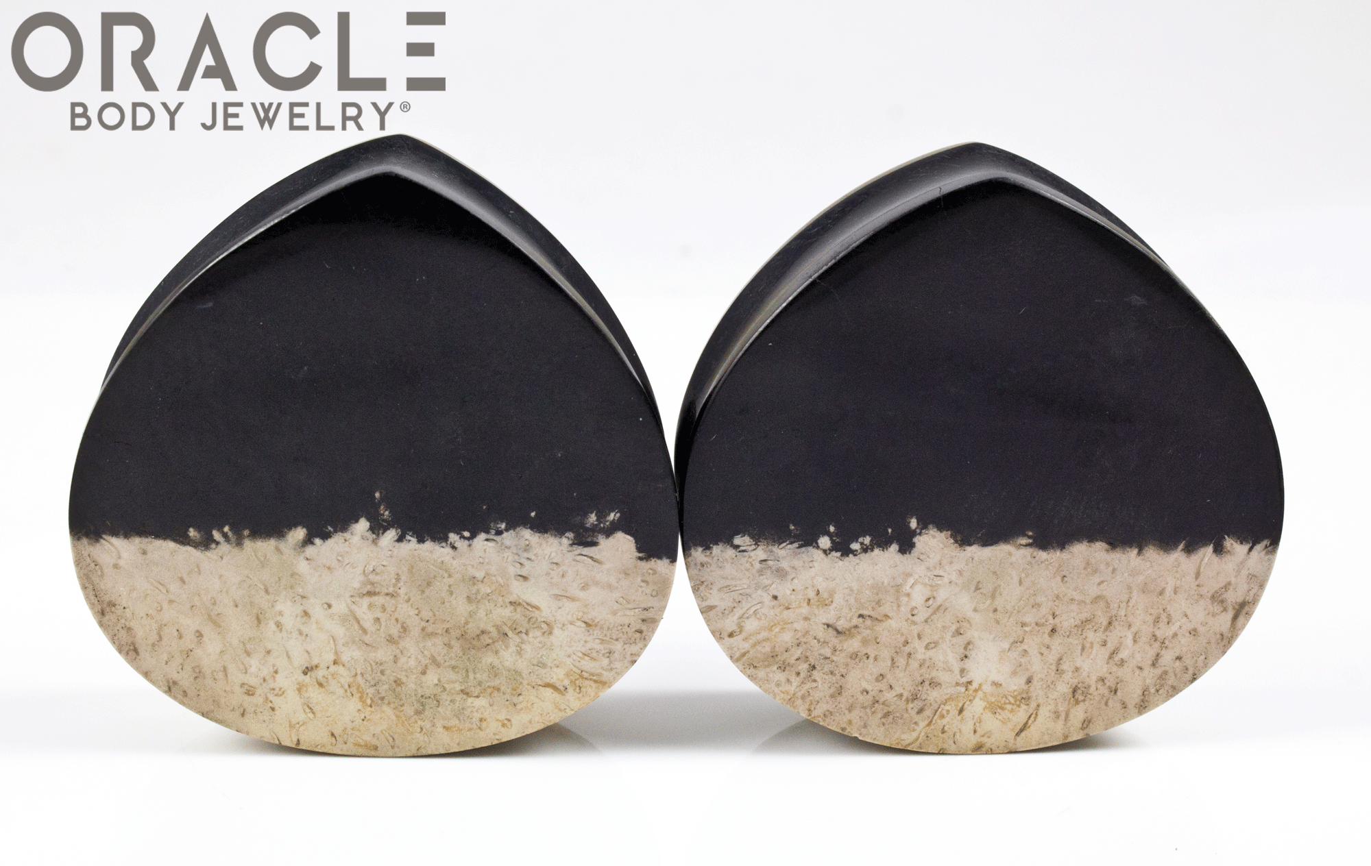 1-3/4" Agatized Palm Root Teardrop Plugs