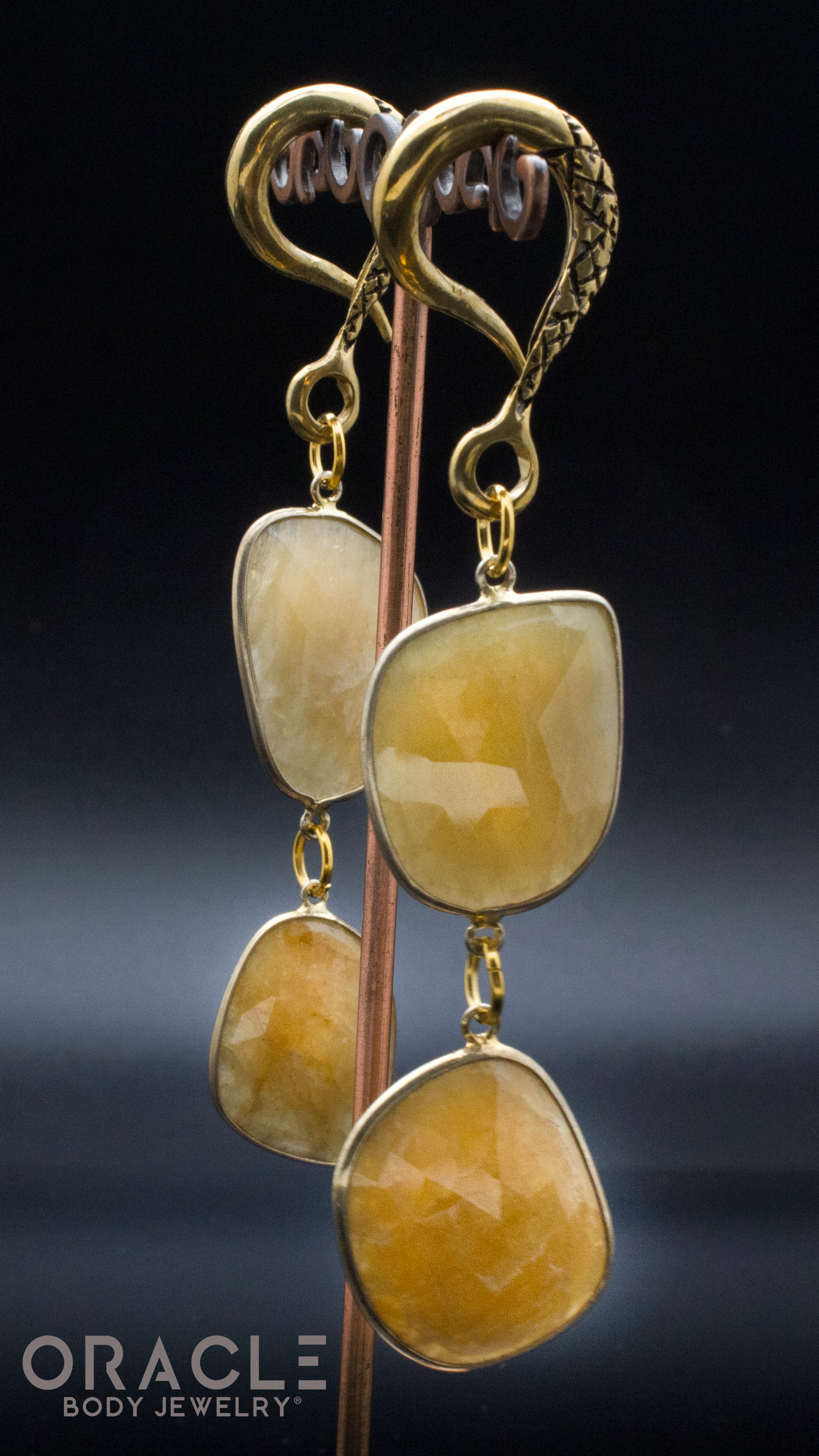 Crossover With Gold Plated Faceted Gold Sapphire