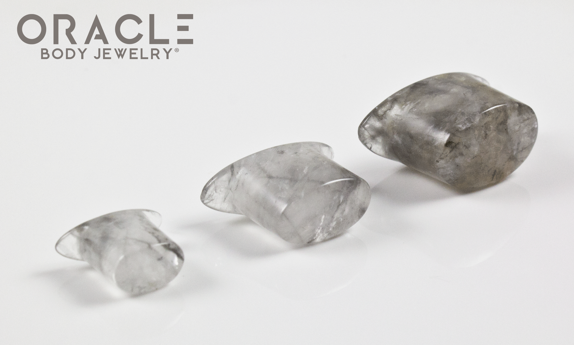 Cloudy Smoky Quartz Oval Labrets 2g Through 3/4"