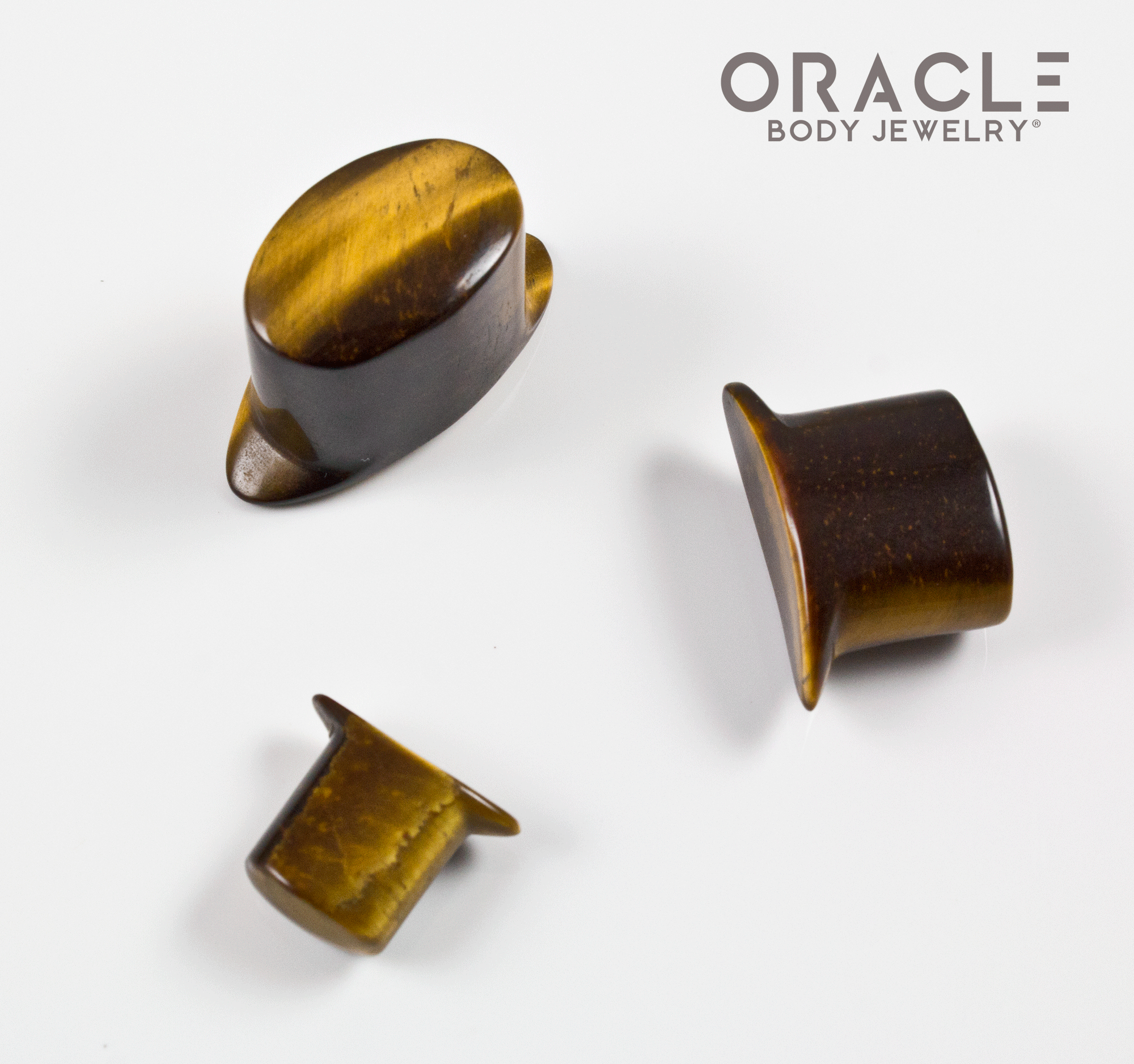 Yellow Tiger Eye Oval Labrets 2g Through 3/4"