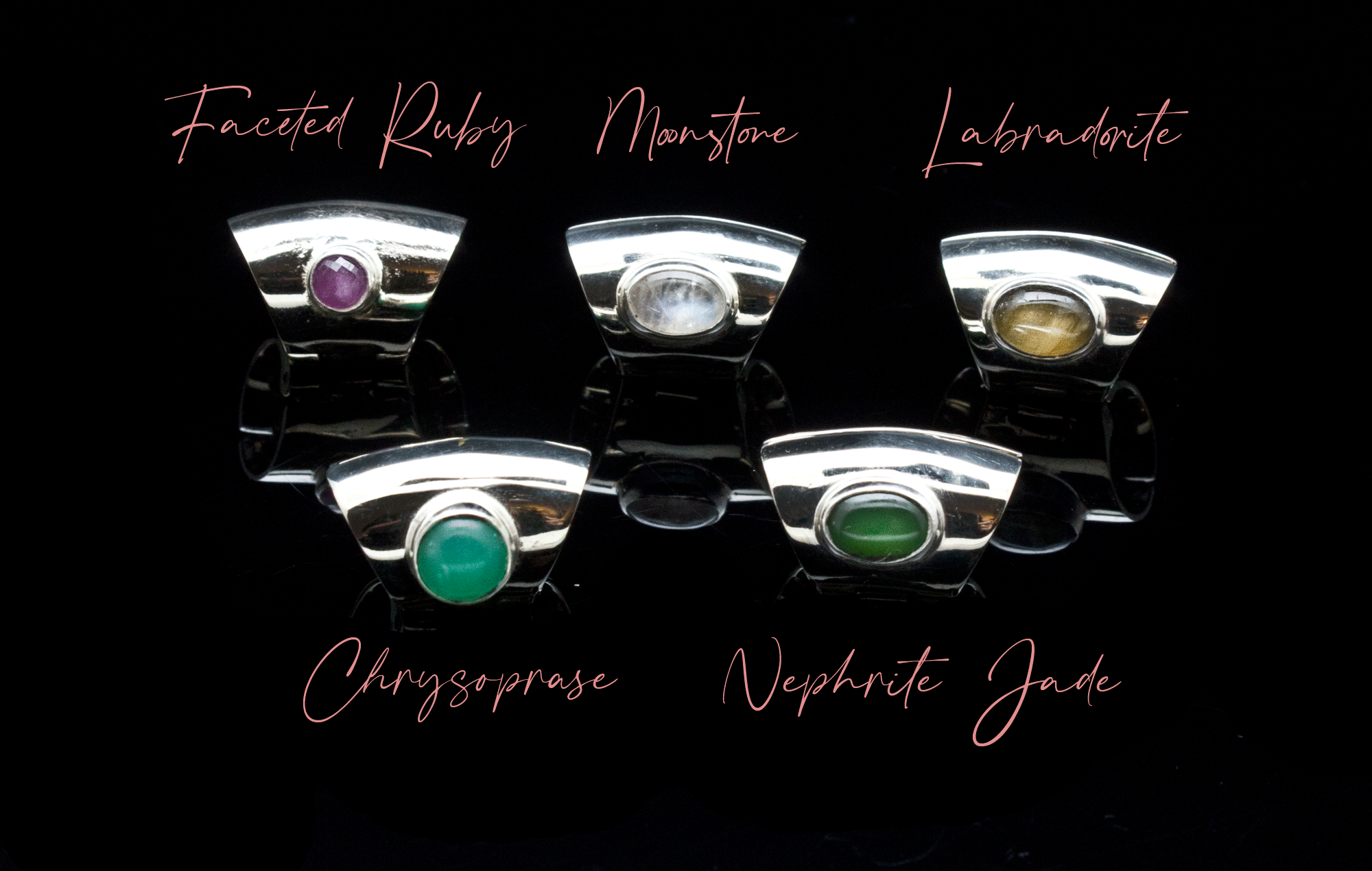 High Polish White Brass Lobe Clickers with Stones