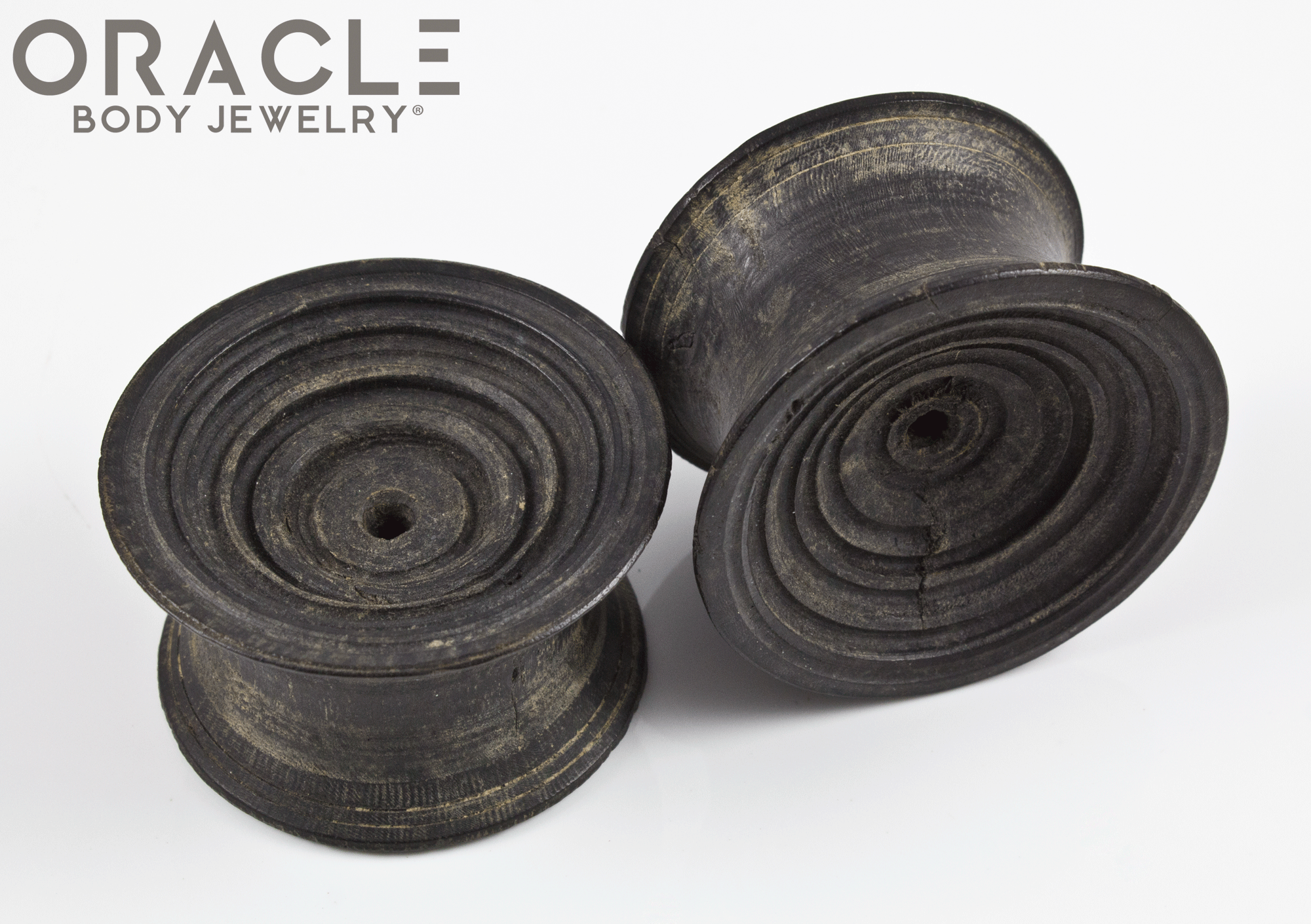 Old Very Large Sarawak Dayak Wood Ear Plugs