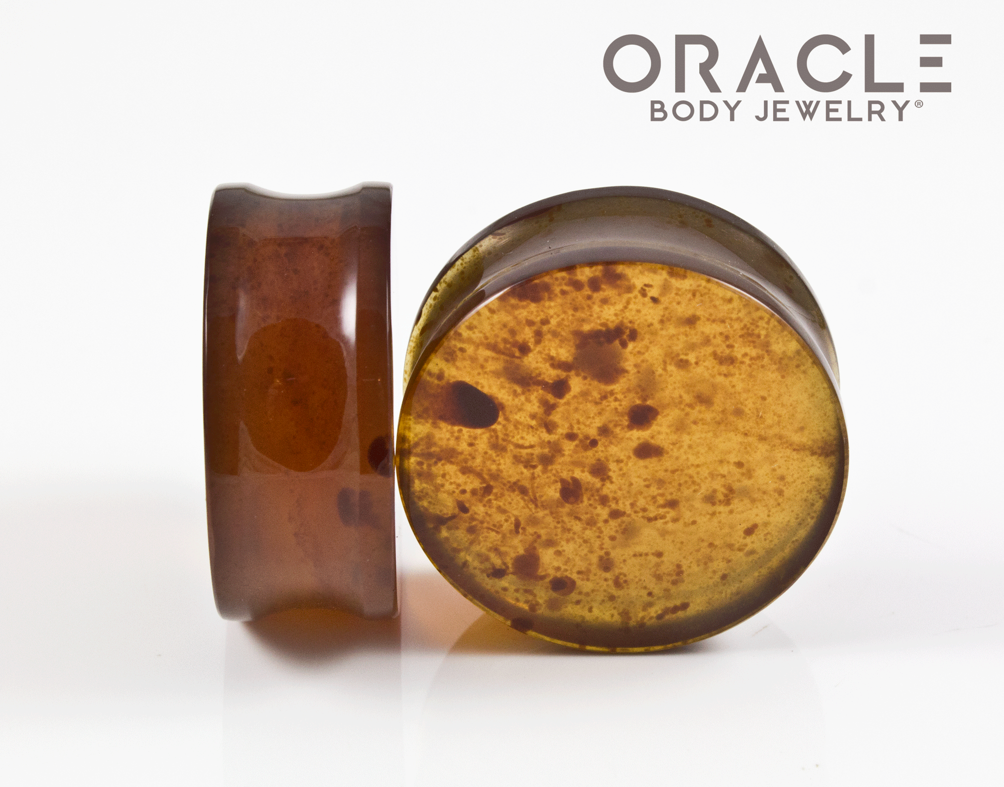 1-1/4" (32mm) Amber Double Flare Plugs