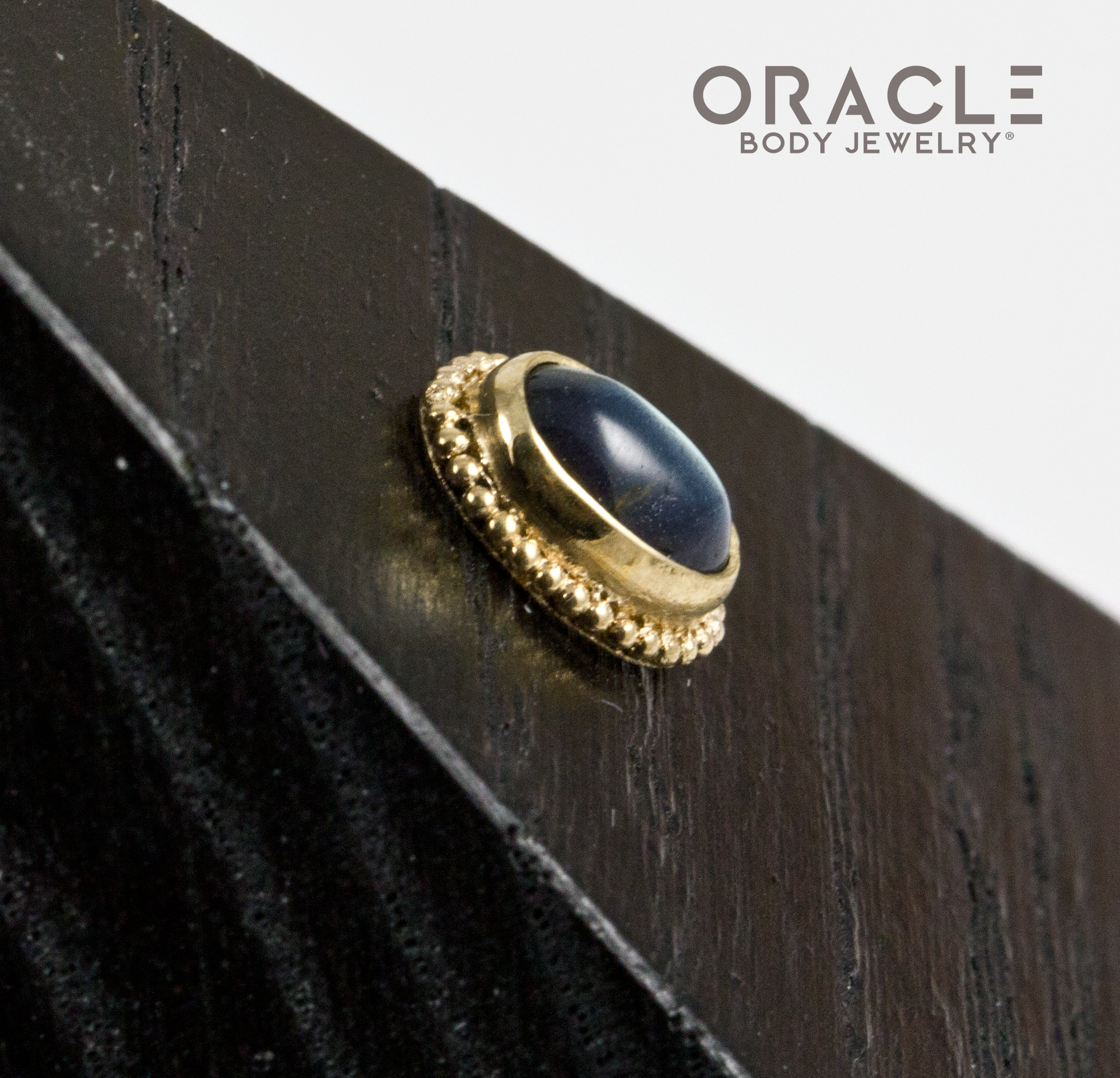 14k Labradorite Threadless Gold End