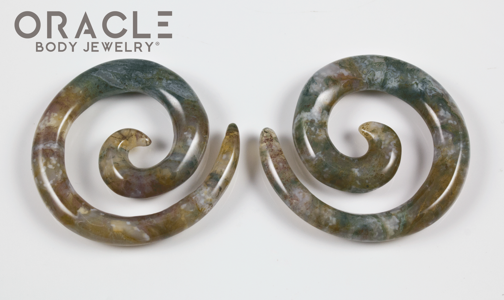 2g (7mm) Moss Agate Stone Spirals