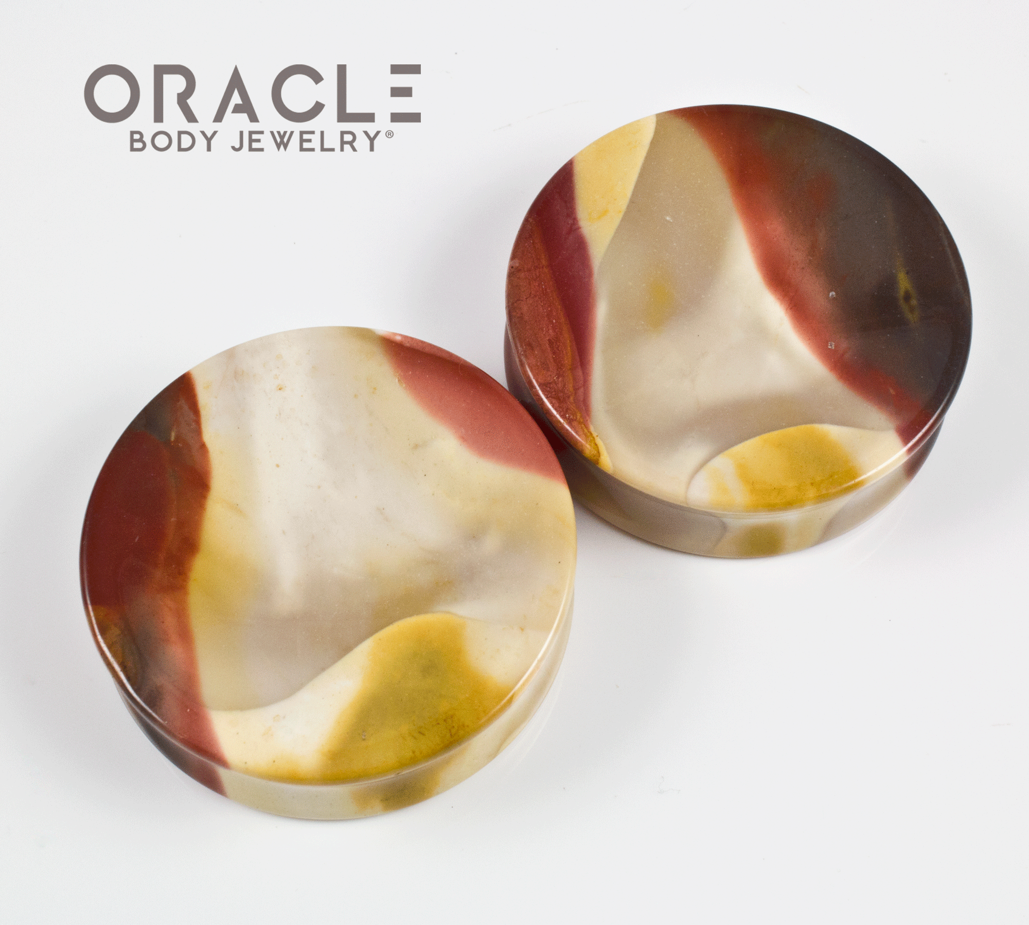 2" (51mm) Mookaite Concave Plugs