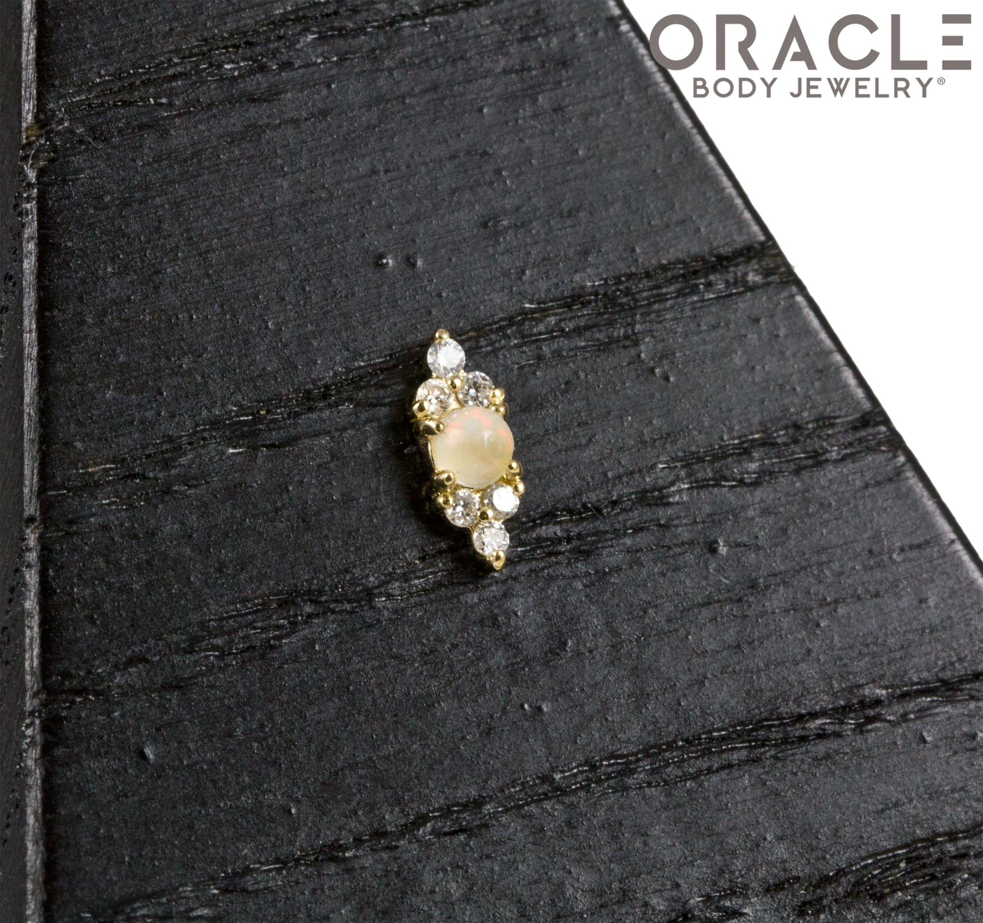 14k Belle with Opal and Diamonds Threadless End
