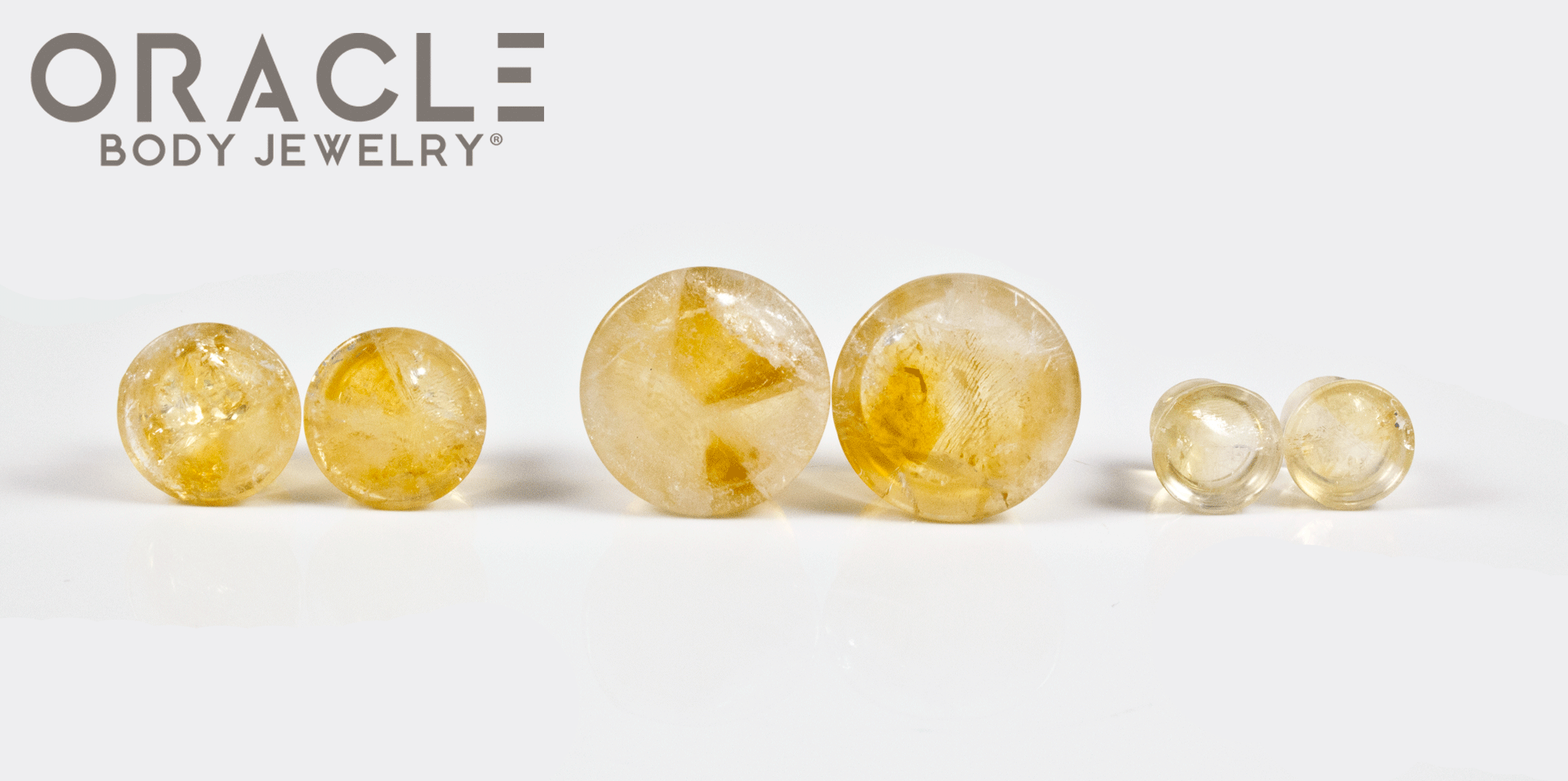 Front View of Citrine Mayan Flare Plugs