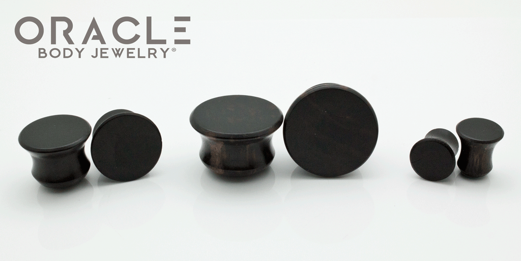 Ebony Wood Mayan Style Flare Plugs