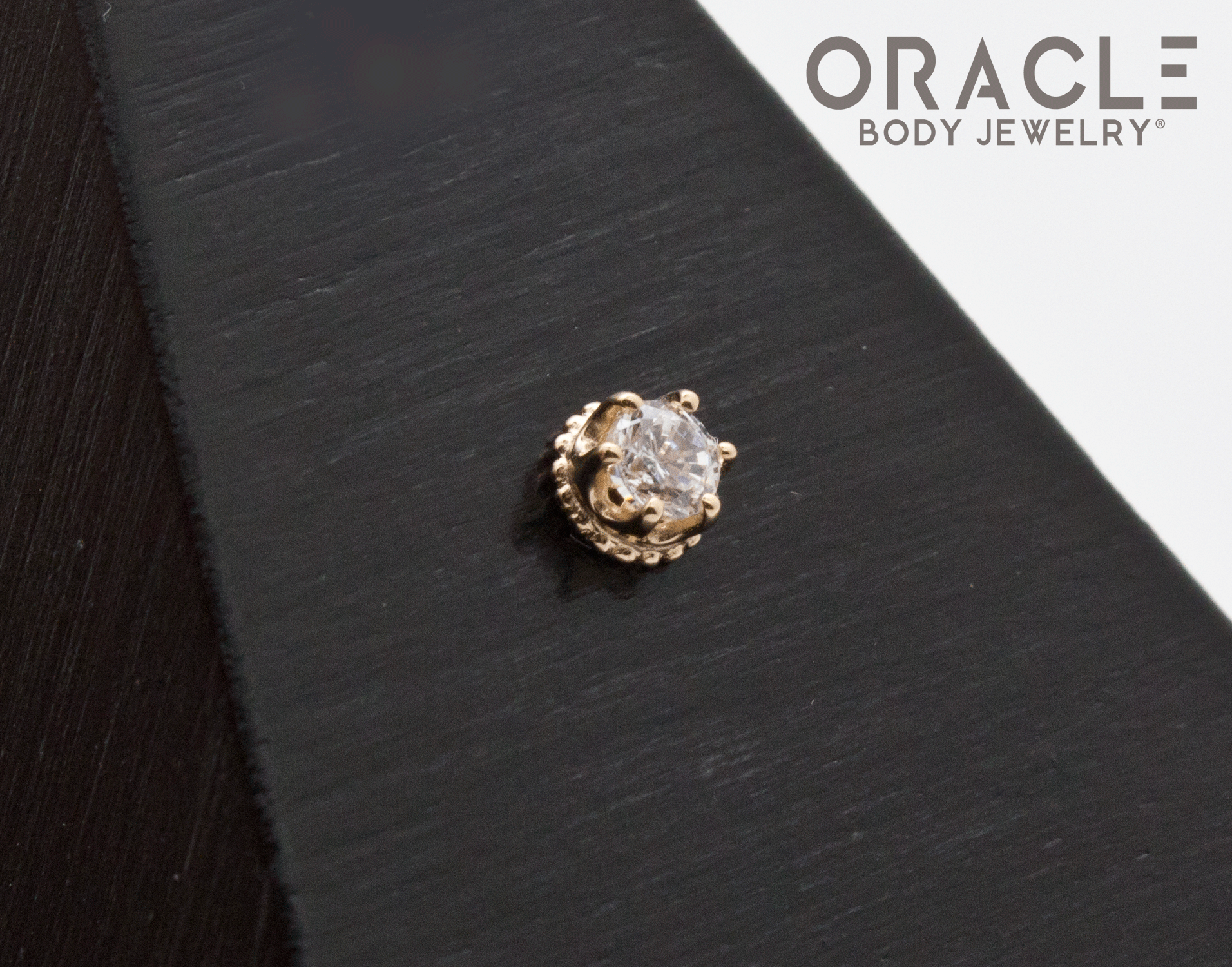 14k Yellow Gold CZ Empress Threadless End
