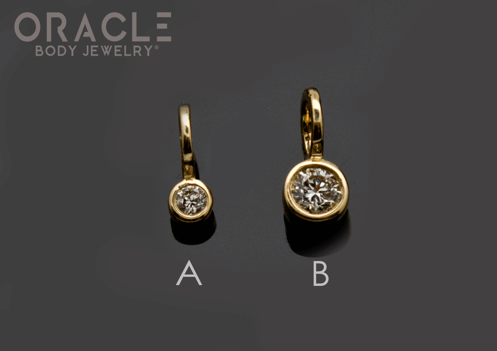 14k Yellow Gold Diamond Charms Side Facing