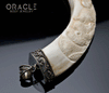 Carved Boar's Tusk Pendant with Silver Filigree