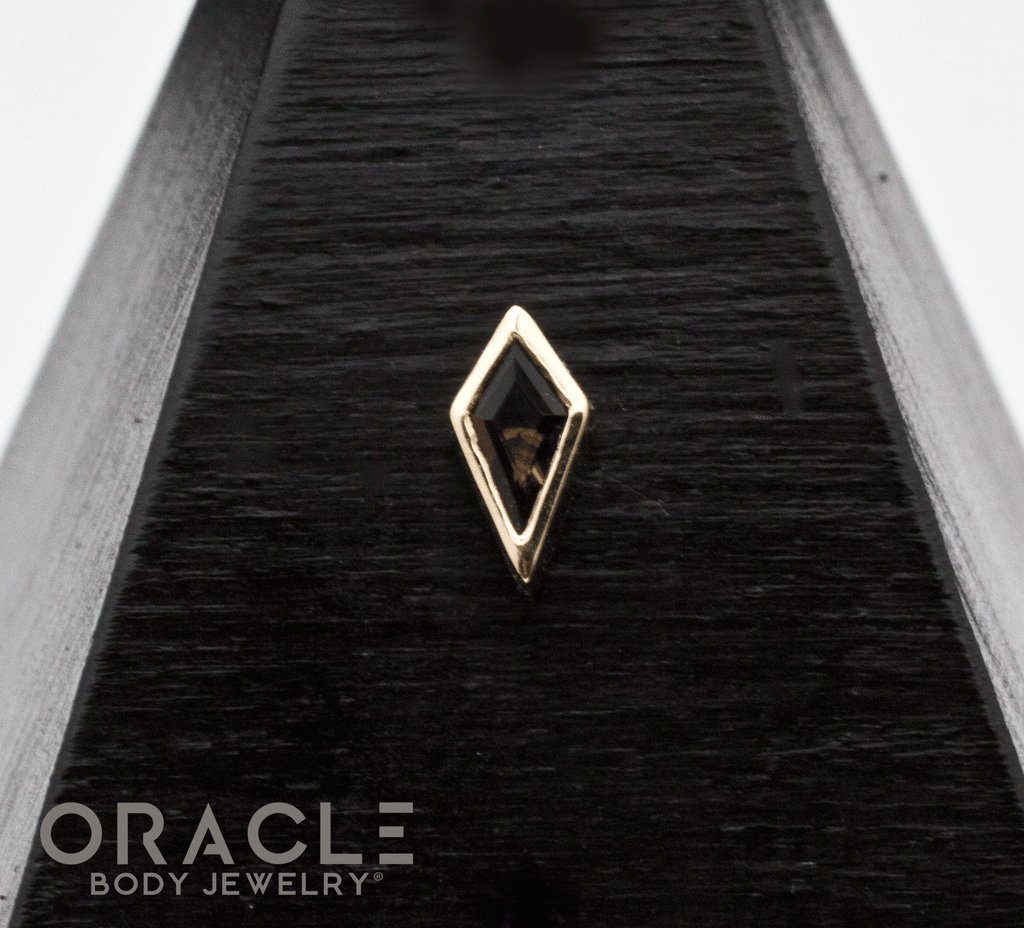 14k Yellow Gold Smoky Quartz Drift Threadless End