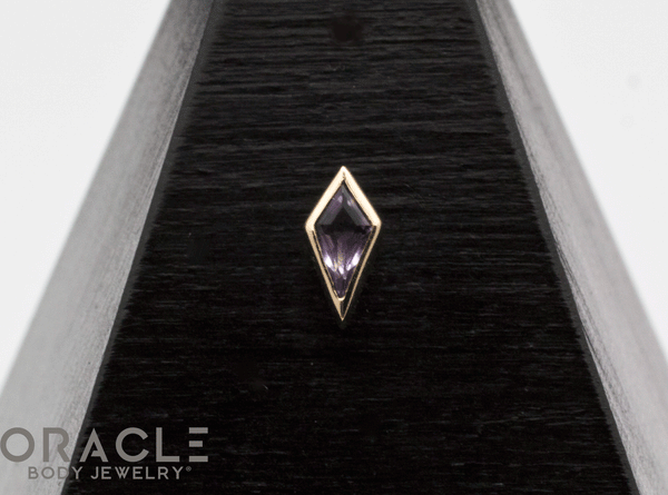 14k Yellow Gold Amethyst Drift Threadless End