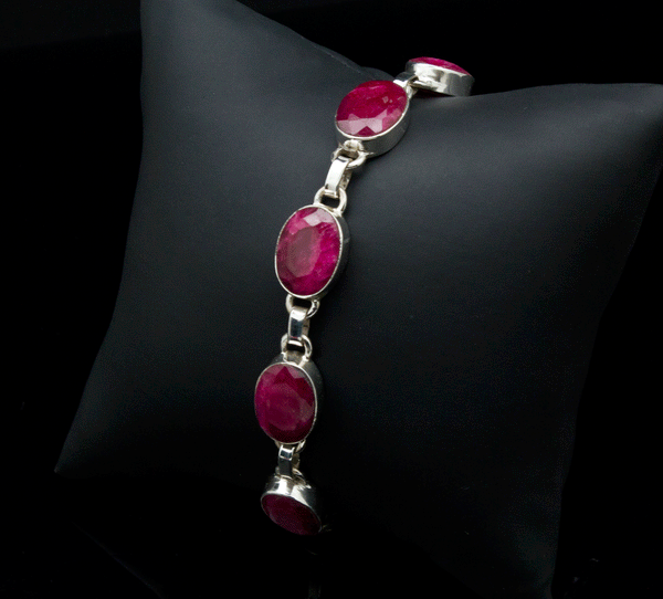 Sterling Silver Ruby Bracelet