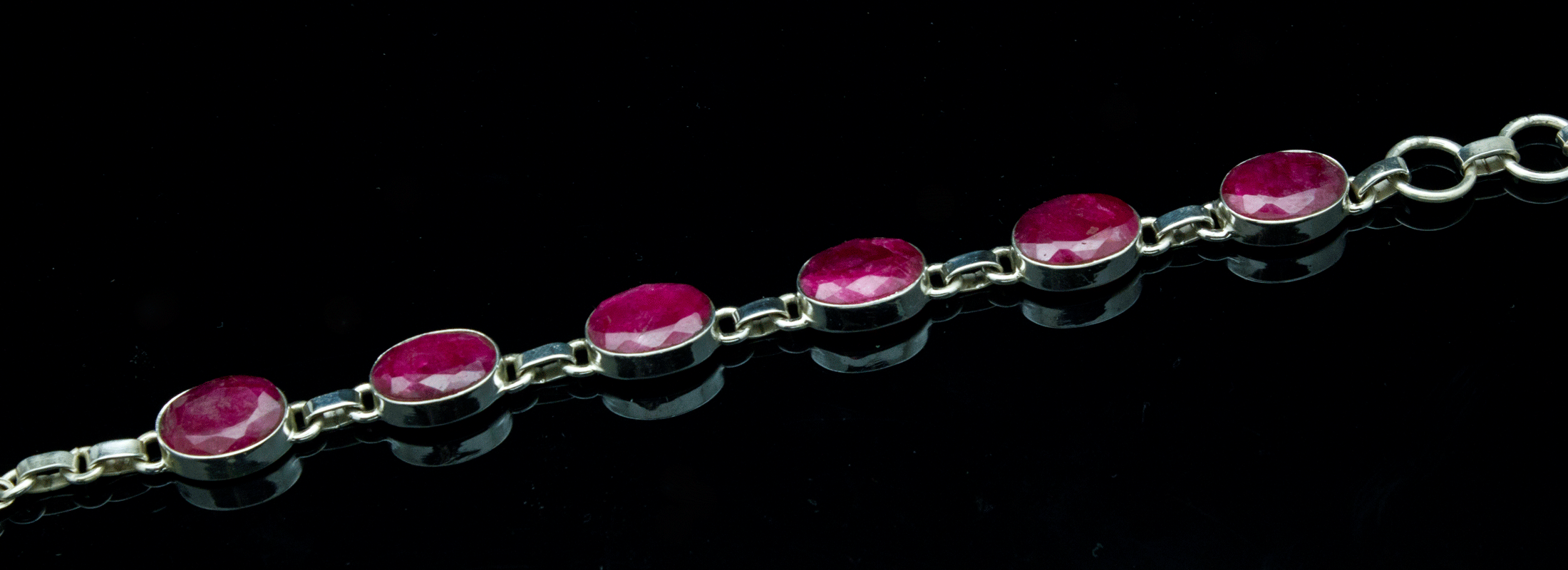 Sterling Silver Ruby Bracelet
