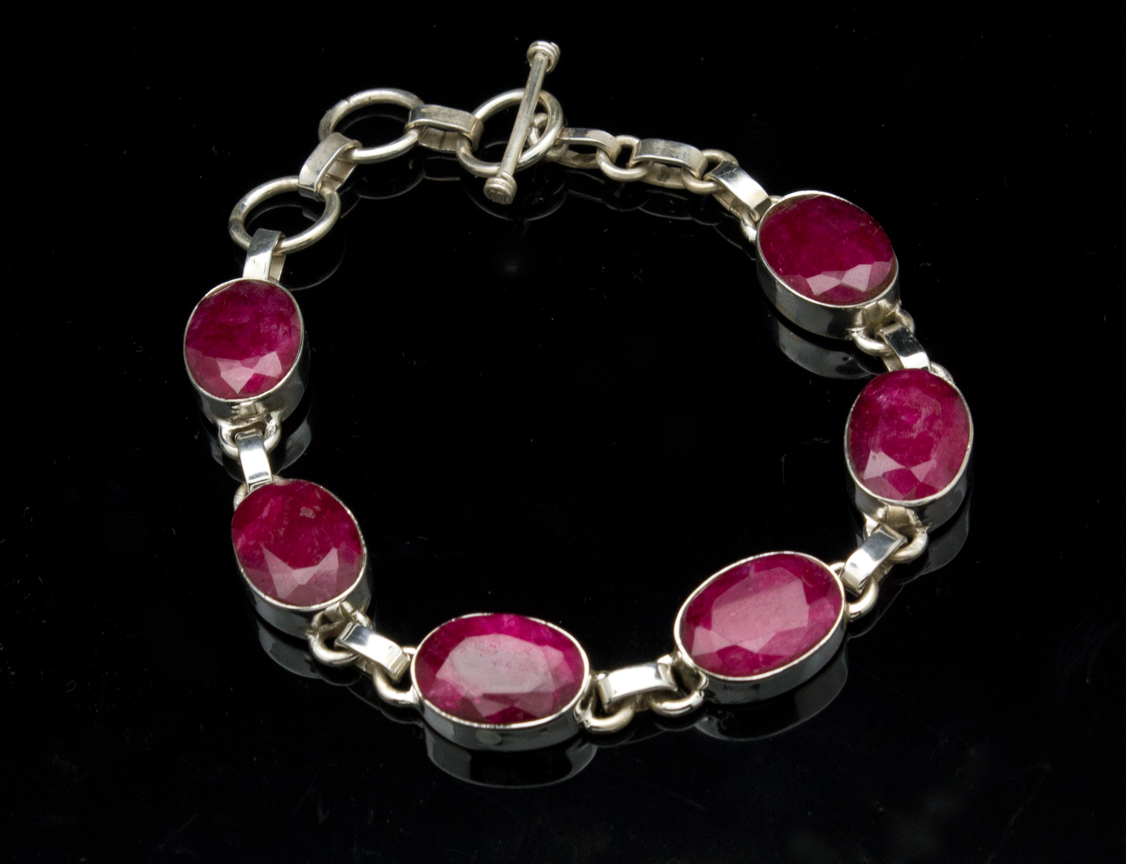 Sterling Silver Ruby Bracelet