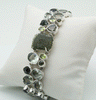 Sterling Silver Moldavite Bracelet with Chrome Diopside, Green Amethyst and Peridot
