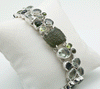 Sterling Silver Moldavite Bracelet with Chrome Diopside, Green Amethyst and Peridot