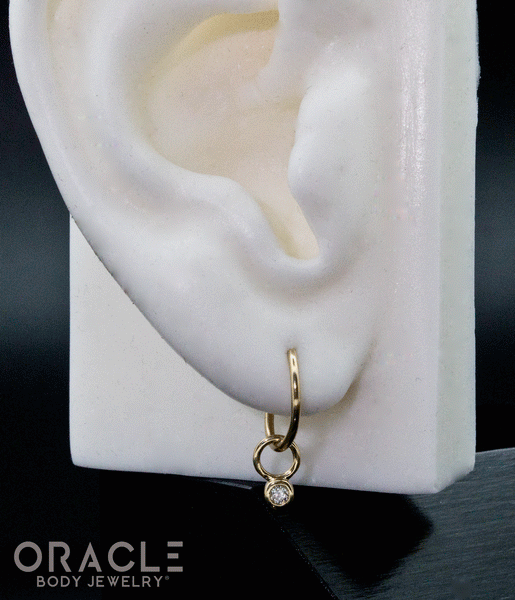 14k Yellow Gold 2mm Diamond Charm