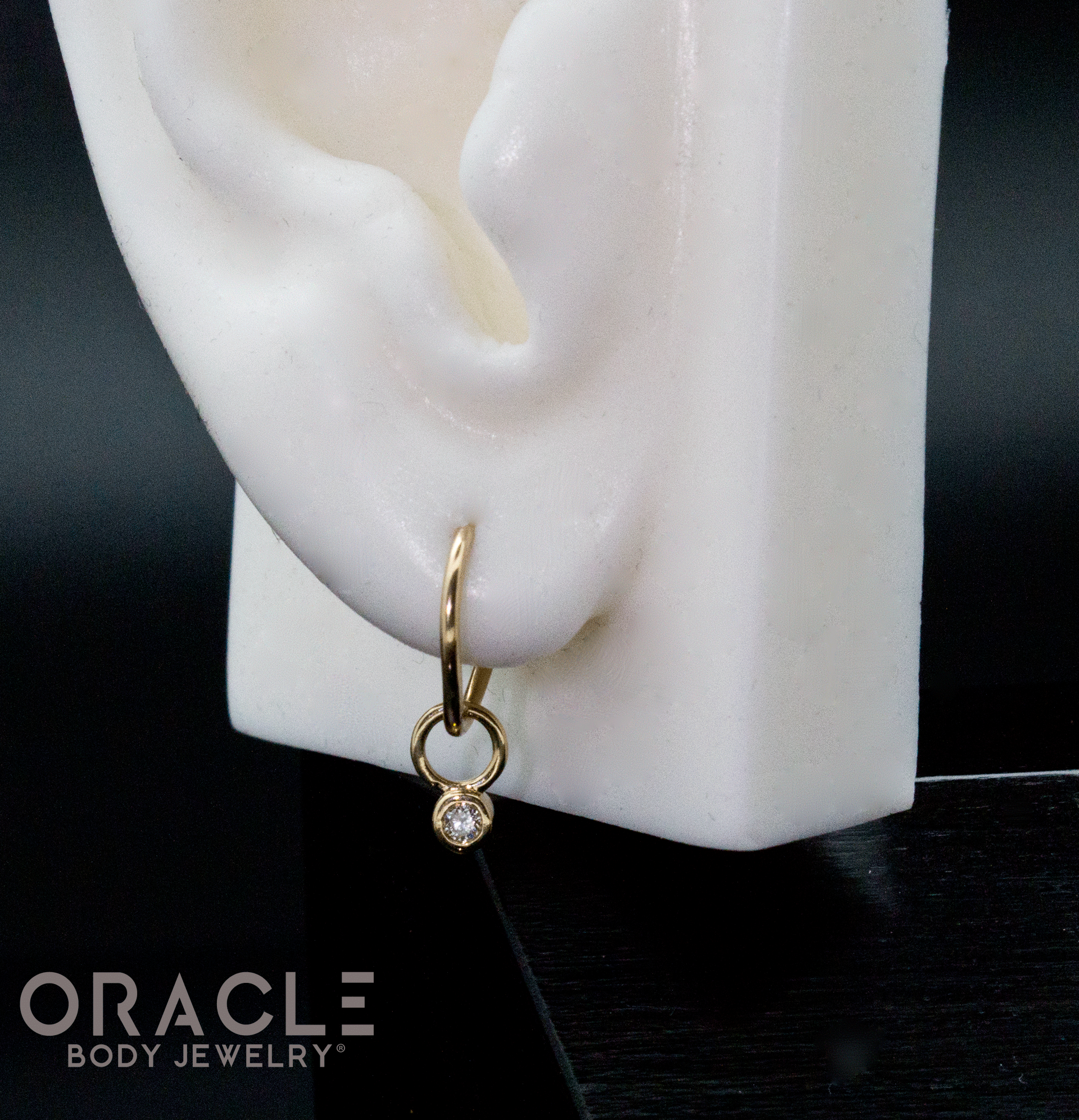 14k Yellow Gold 2mm Diamond Charm