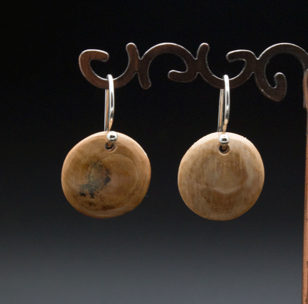 Sterling Silver Fossilized Mammoth Ivory Earrings