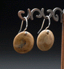 Sterling Silver Fossilized Mammoth Ivory Earrings