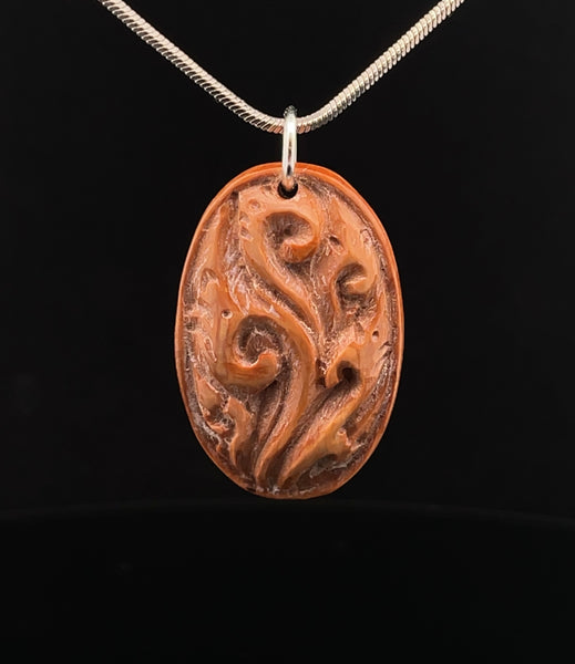 Fossilized Mammoth Ivory Pendant with Chain