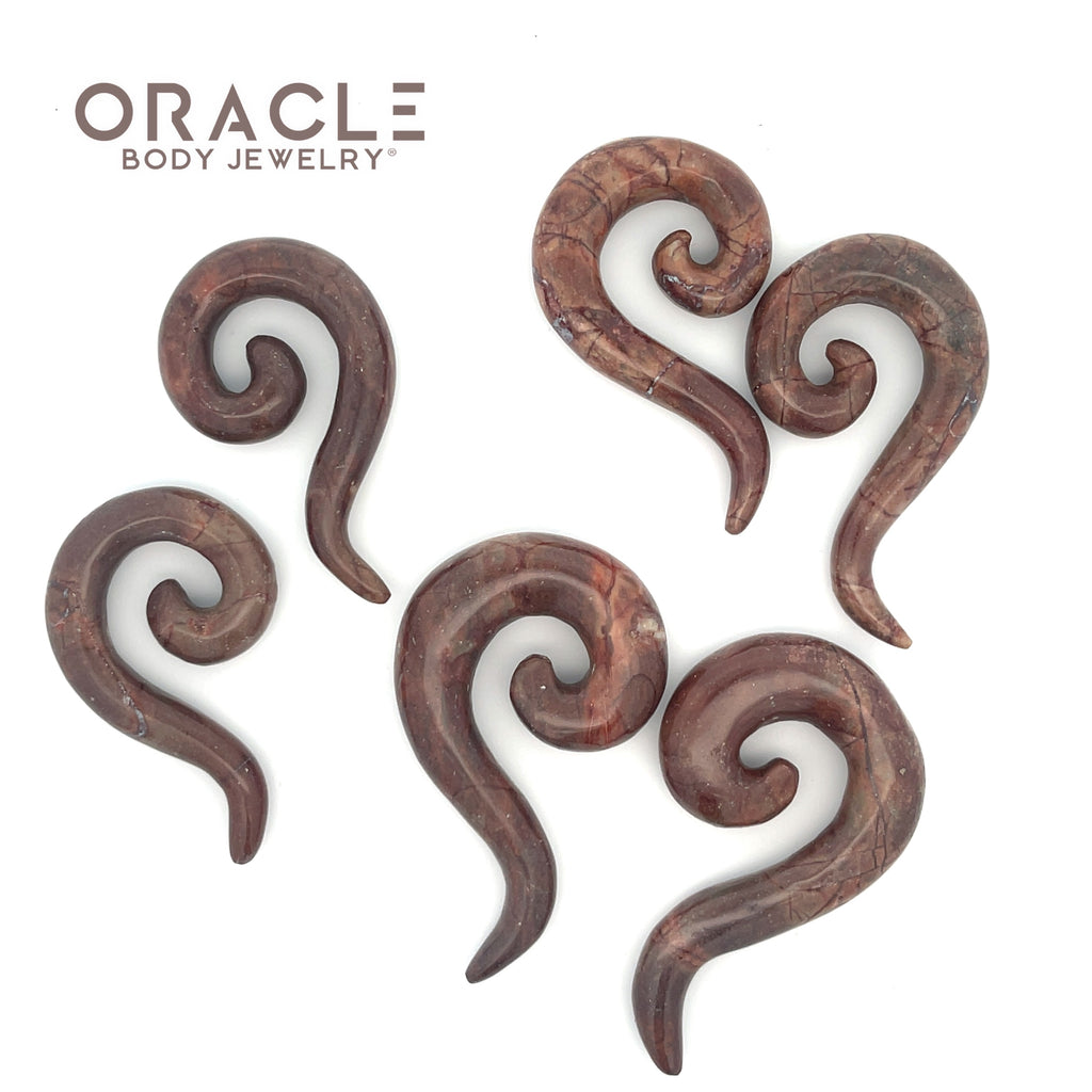 Red Brecciated Jasper Tail Spirals