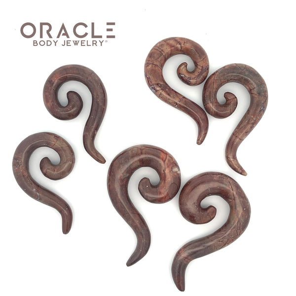 Red Brecciated Jasper Tail Spirals