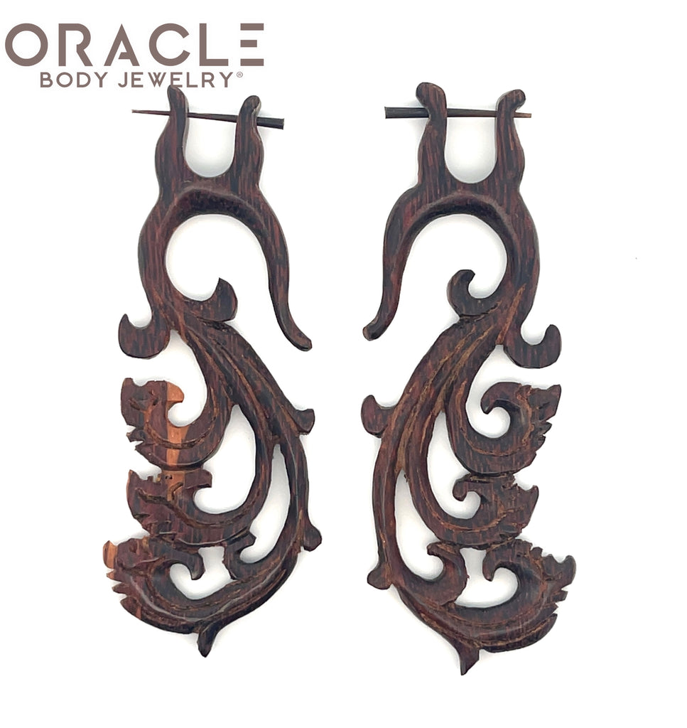 Ebony Floral Swan Tail Stick Hangers