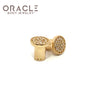 14k Yellow Gold 6g (4mm) Plugs with Pave Set Diamonds