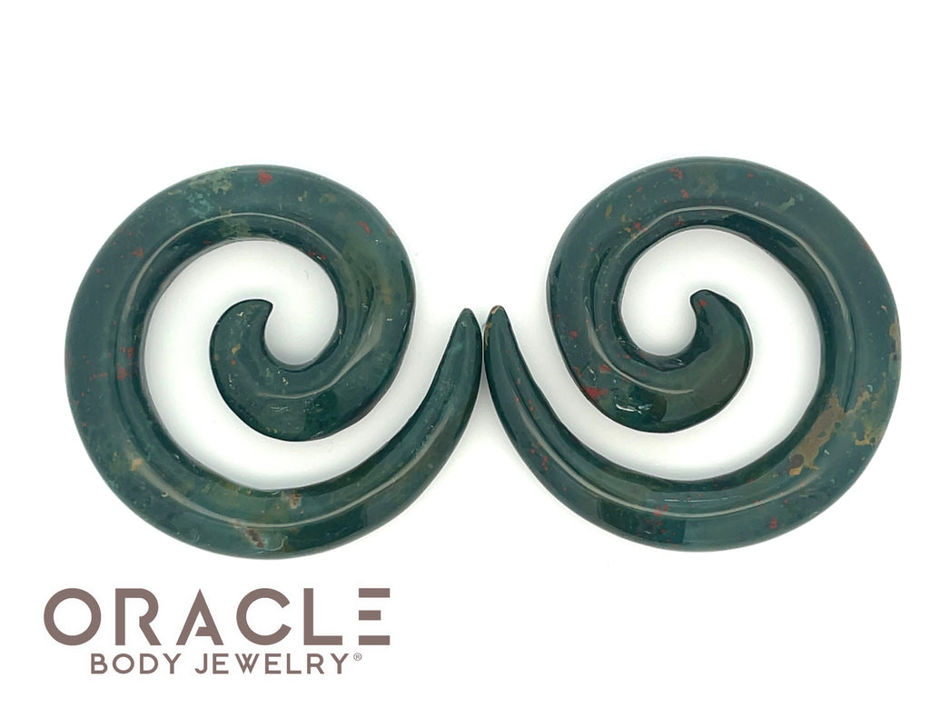 0g (8mm) Bloodstone Spirals