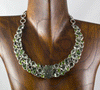 Sterling Silver Moldavite with Chrome Diopside, Green Amethyst and Peridot Necklace