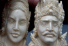 7/16" (10.5mm) Fossilized Mammoth Story of Rama and Sita Weights