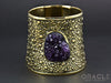 Ruler Cuff Bracelet with Druzy Rough Amethyst