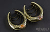 1-1/2" (38mm) Brass Saddles with Nugget Texture and Chains and Mexican Matrix Opal