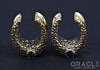 3/4" (19mm) Brass Saddles with Nugget Texture and London Blue Topaz