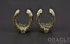 3/4" (19mm) Brass Saddles with Nugget Texture and Rutilated Quartz