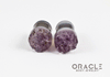 1/2" (12.5mm) Druzy Rough Amethyst Single Flare Plugs