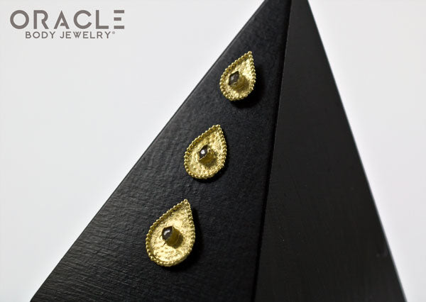 14k Crybaby with Rough Diamond Threadless Gold End
