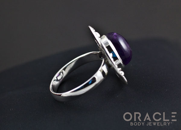 Sterling Silver ring with Amethyst Size 6.5