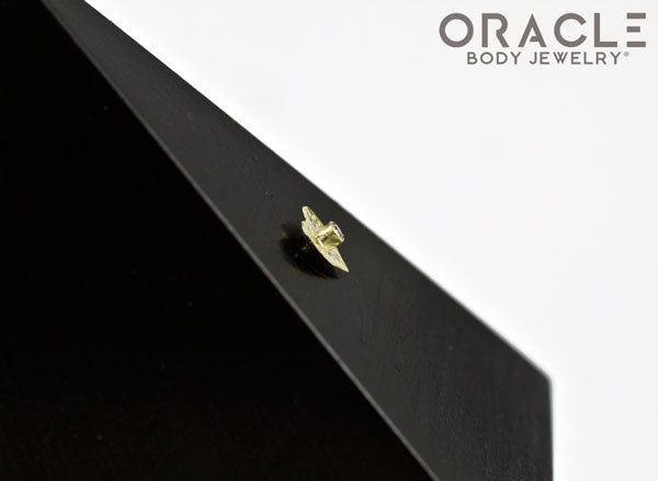 14k Hammered Heart with Diamond Threadless Gold End