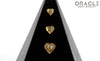 14k Hammered Heart with Rough Diamond Threadless Gold End