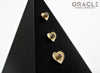 14k Hammered Heart with Rough Diamond Threadless Gold End