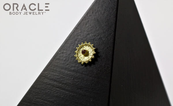 14k Nova with Sapphire Threadless Gold End