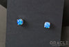 Sterling Silver Synthetic Blue Opal Earrings