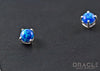 Sterling Silver Synthetic Blue Opal Earrings